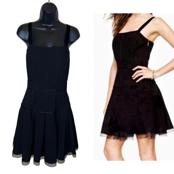 Juicy Couture Black Ponte Layered Hem Mini Dress Size 10 Runs Small - Picture 1 of 16
